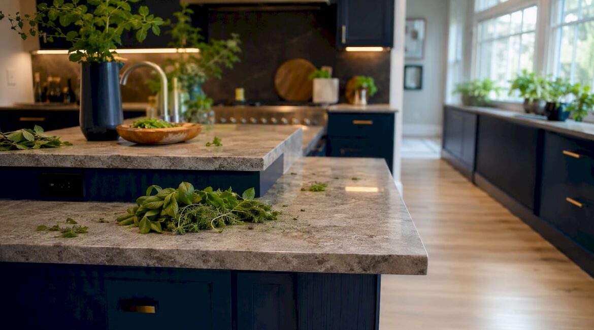 Bright open-concept kitchen with island and natural light