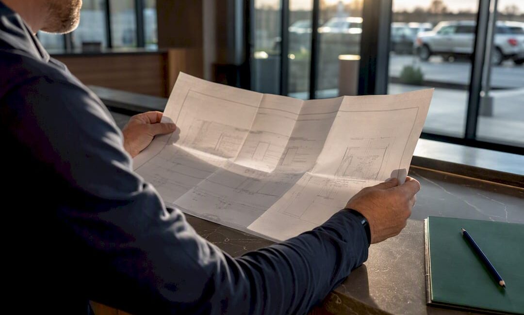 Deck permit review at township office