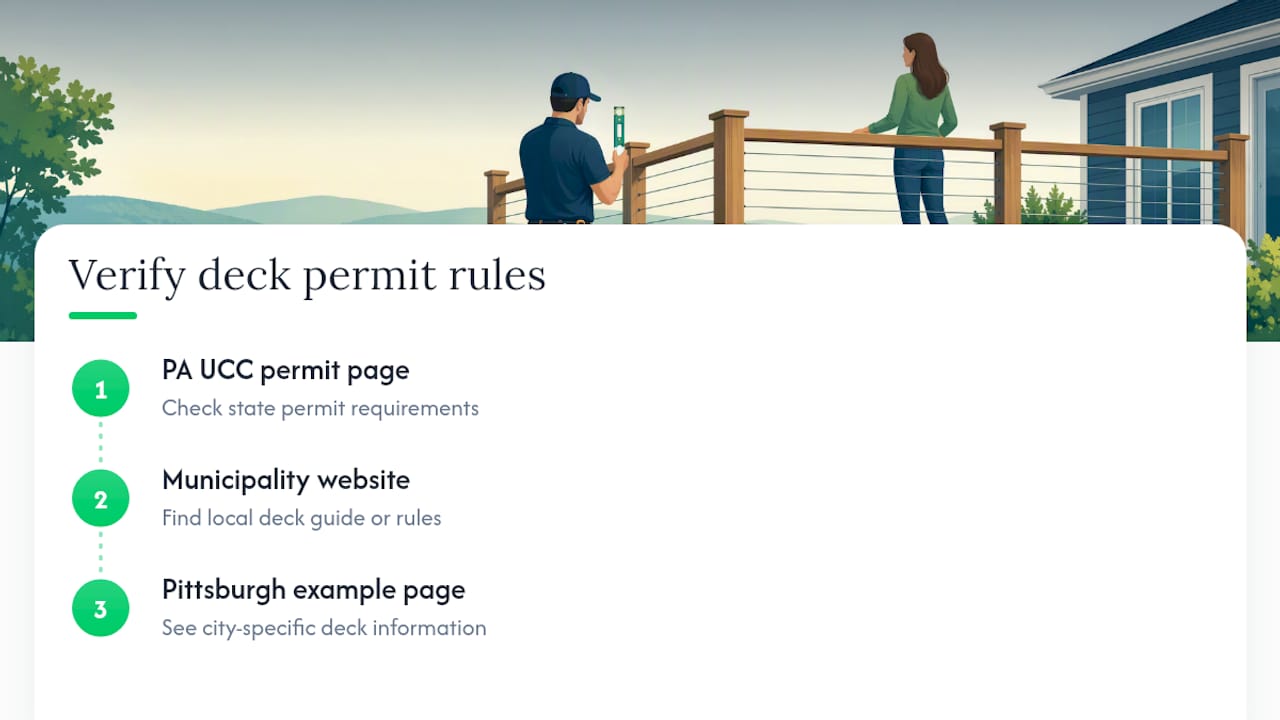 Local deck permit verification path