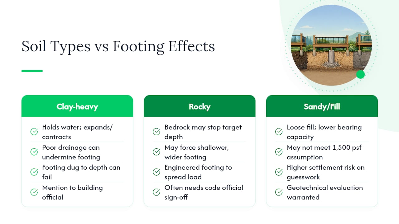 Soil conditions affecting Pennsylvania deck footings