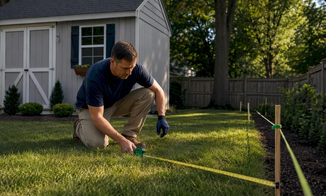 Measuring shed distance from property line