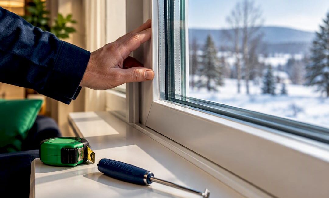 Close-up of energy-efficient window installation