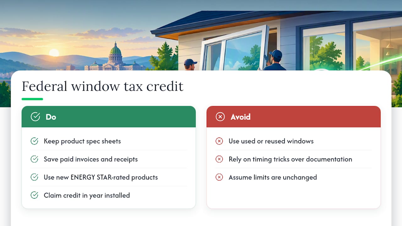 What the federal window tax credit actually covers — overview diagram