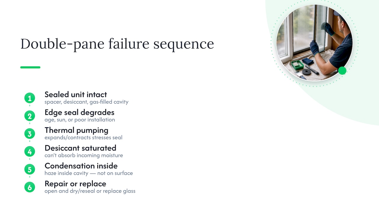 Why Moisture Gets Trapped Inside Double-Pane Windows — overview diagram